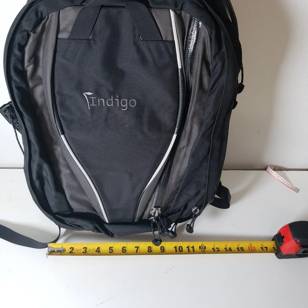 Indigo Casual Backpack Black Office School Laptop Holder Everyday Travel Commute